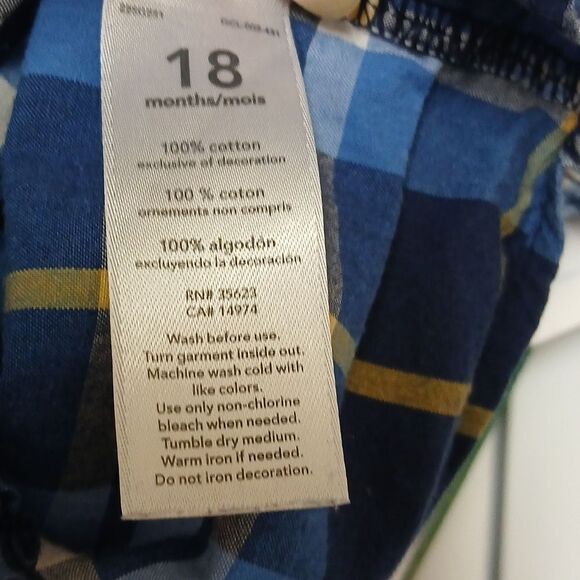 Kids Plaid and Solid Dress Shirts Set Bundle Of 3, Chaps, Carters bt Kid 18M - Picture 14 of 15